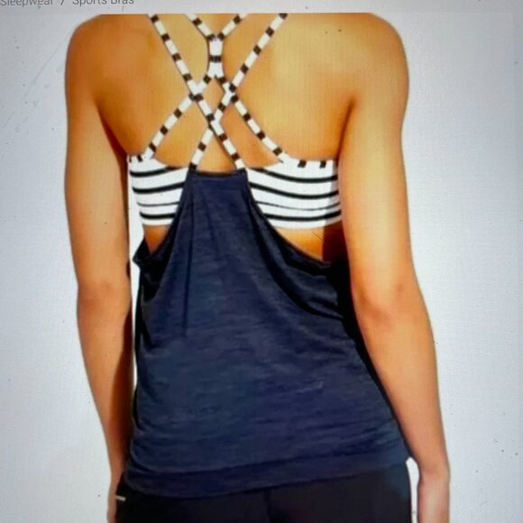 Athleta Navy  Energize Tank With Stripe Bra XXS - Picture 1 of 7